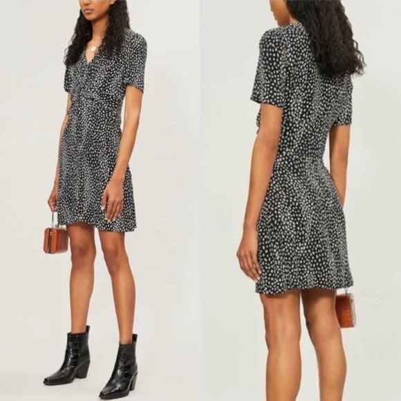 Maje Ripi Animal Print Mini Dress Black White Women’s US Size Large (Maje 40) - Picture 1 of 16